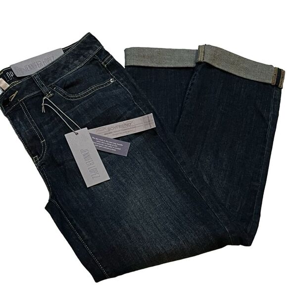 NWT Jennifer Lopez Boyfriend Mid Rise Straight Leg Jeans size 2 Stretch Denim - Picture 1 of 14